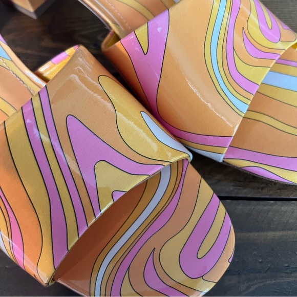 Larroude Brigitte Acqua Wave print mules - Picture 7 of 9